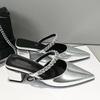 sapatos femininas women fashion silver sexy party wedding square heel shoes lady casual spring summer shoes ab604