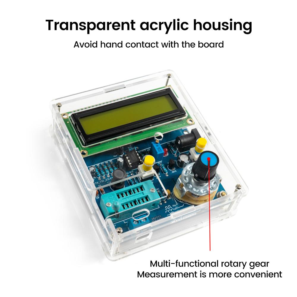 Transistor Tester Build Kit DIY Welding Circuit Board Capacitance Measuring Instrument With USB Data Cable LCD Frequency Meter