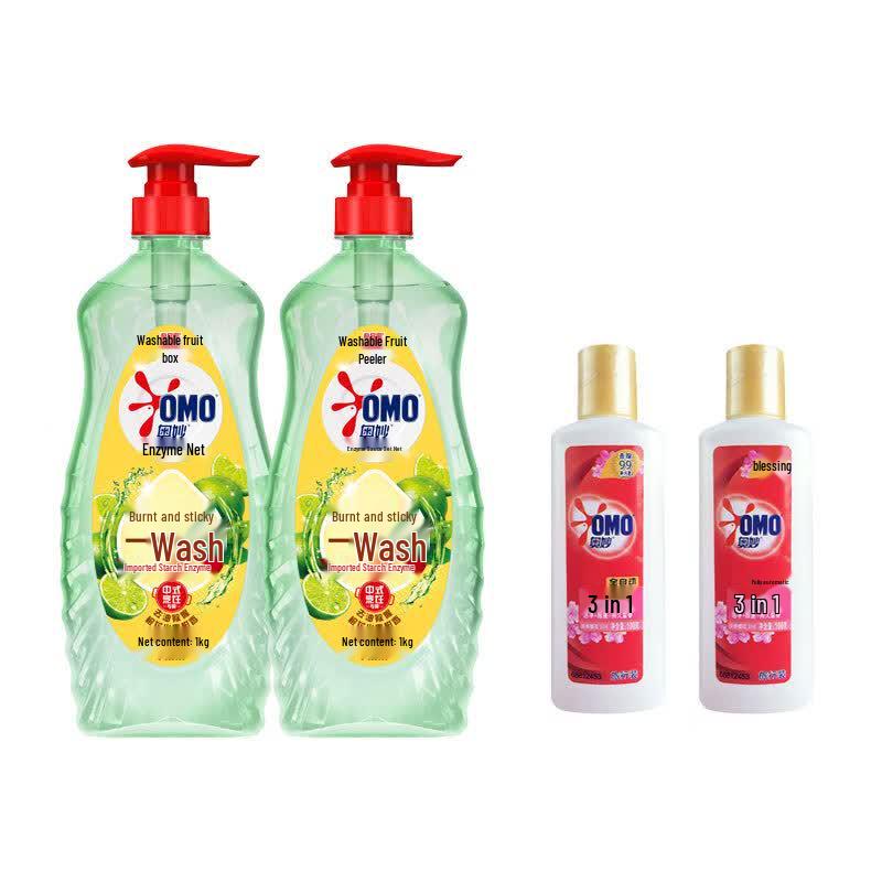 OMO Enzyme Dish Soap Orange Blossom Kumquat with Laundry Detergent Bonus