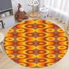Alfombra Redonda Geométrica Vintage de los 70 Estampado Abstracto de Espiral y Raya Alfombra Antideslizante para Sala de Estar Dormitorio Decoración Elegante del Hogar
