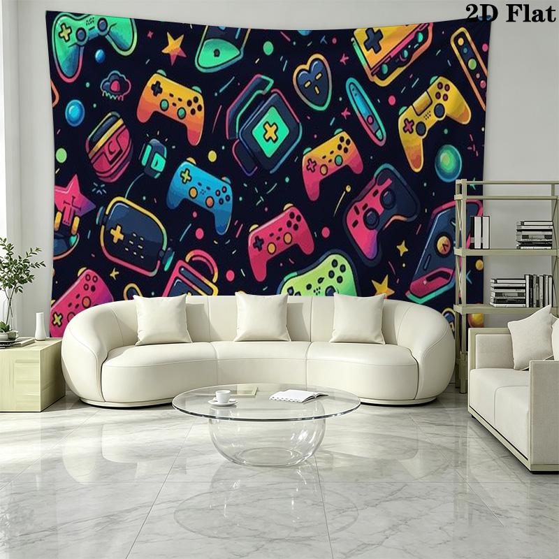 Gamer Wall Tapestry Aesthetic Wall Hanging Printed Fabric Blanket Decorative Tapestries for Bedroom Living Room Home Decor