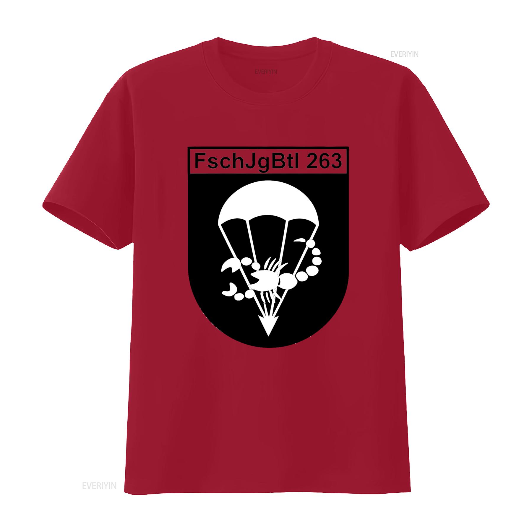 FschJgBtl 263 Chest Paratrooper Battalion Cool T Shirt for Men 18188 vintage Washed streetwear Slightly Stretched Breathable S