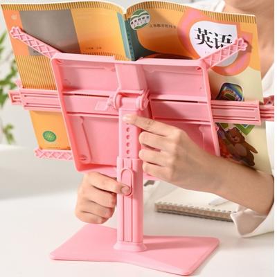 Adjustable Angle Lifting Landing Book Stand Extendable Anti-slip Mat Reading Bookshelf Plastic with Clip Book Holder Pad