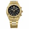 Versace Sporty Greca Watch, 46mm, VESO00922, Men's, Gold, Black Dial, Quartz Movement, Water Resistant, Sapphire Crystal