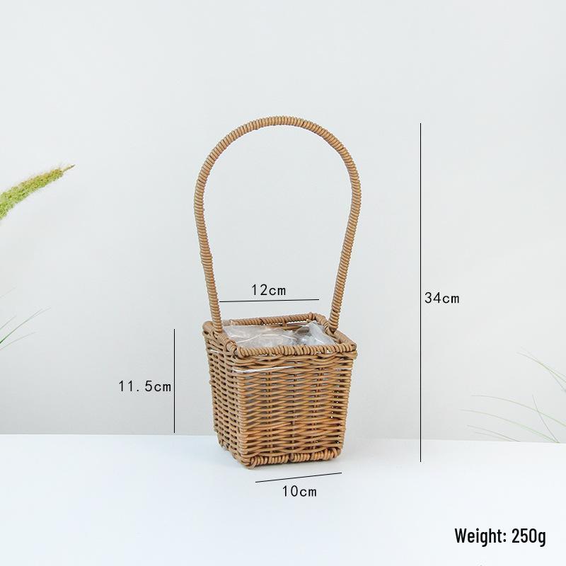 Handwoven Rattan Basket: Fruit, Picnic, Flower Tote for Festivals & Decor