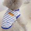 Dog Striped T Shirt Fashionable Soft Comfortable Stretchy Pet Vest for Bichon Frise Schnauzer Teddy Blue XL
