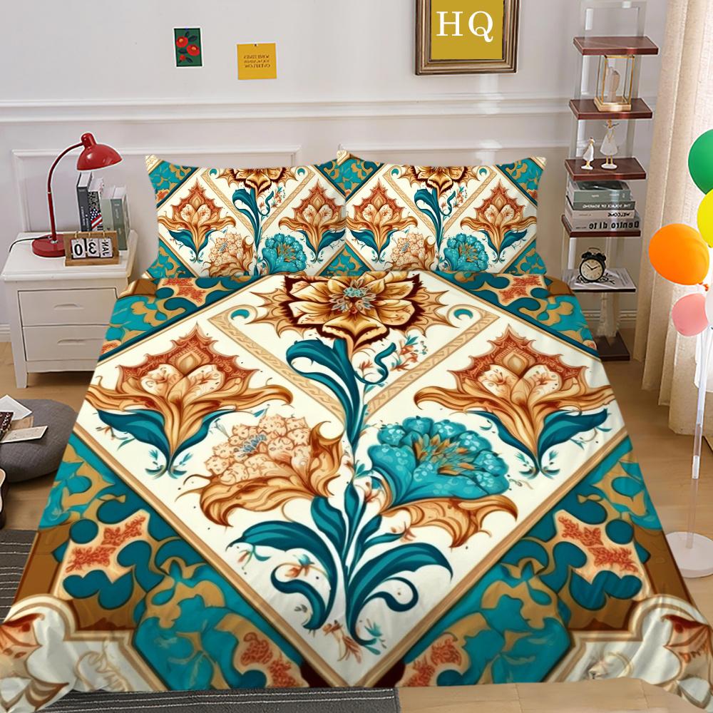 Bedding Cover Set High Quality Paisley Printing Children Bedspread Double Size Polyester Home Textiles