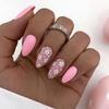 Romantic Floral Wearable Nails - Medium-Long, Fresh, Fairy-like Detachable False Nail Stickers