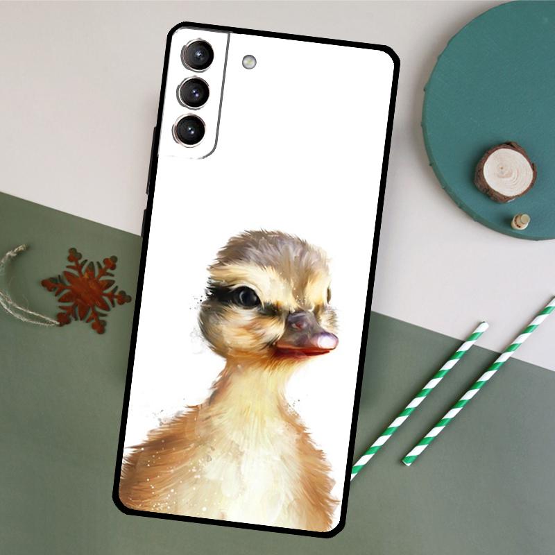 Süße Cartoon-Enten-Handyhülle Für Samsung Galaxy S26 S23 Ultra S20 S21 S22 S24 S25 Plus S10 S25 FE Rückseite