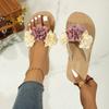 Módní Dekorace Ležérní Ploché Pantofle Boty pro Ženy Nazouváky Nové Letní Pantofle Venkovní Plážové Žabky Roztomilý Květinový Mašle