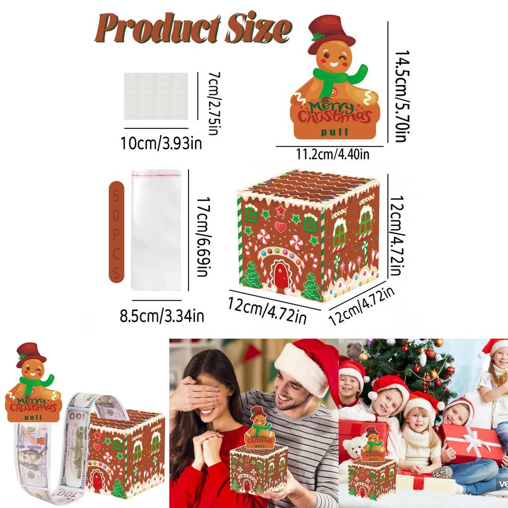 Christmas Candy Gingerbread House Gift Box With Money Envelope For Holiday Celebrations