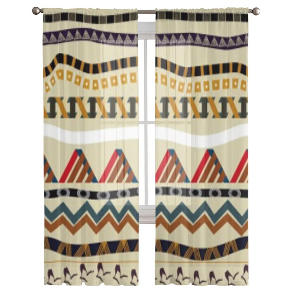 Elemente de stil etnic Perdele de lux din șifon transparent pentru sufragerie Decorare dormitor Voile ferestre Perdele din tul