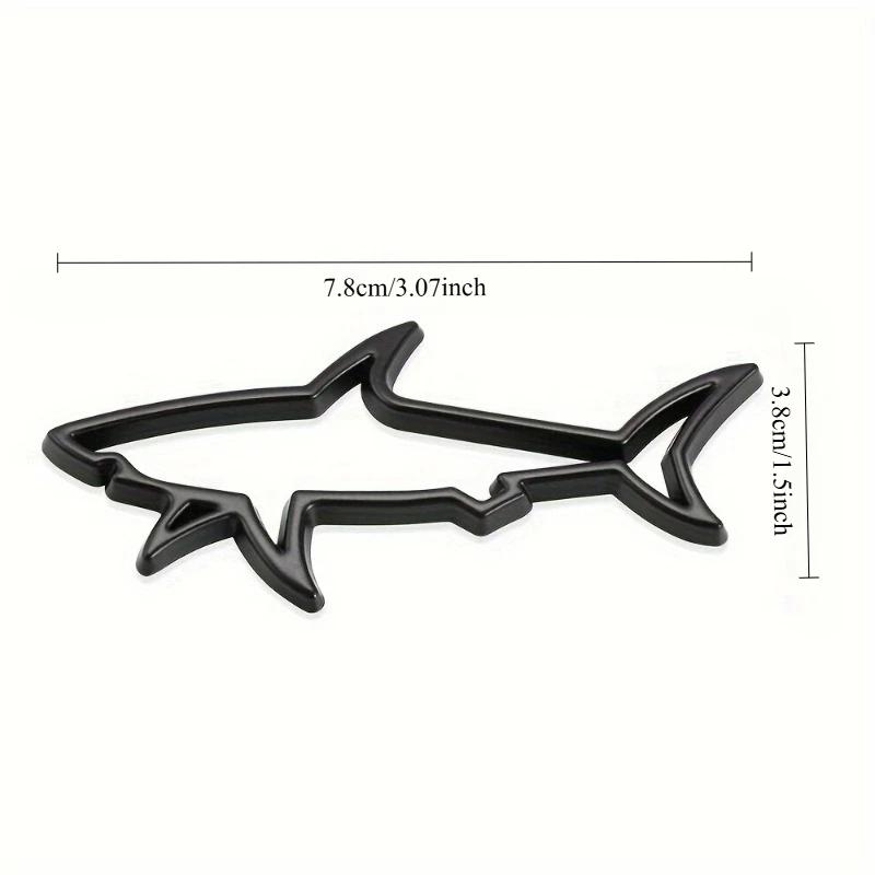 3D Metal Car Shape Sticker Hollow Shark Badge Decal for Car Trunk Motorcycle Decoration Accessories