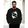 Men's Double Shark Pattern Casual Crew Neck Sweatshirt