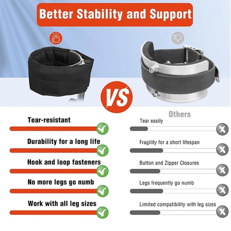 Adjustable Safety Straps for Drywall Stilts with Strong Closure Ensuring Secure Fit On All Leg Types