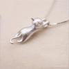 Popular 925 Silver Jewelry Korean Fashion Simple Animal Cute Kitty Clavicle Chain Pendant Cat Necklaces XL003