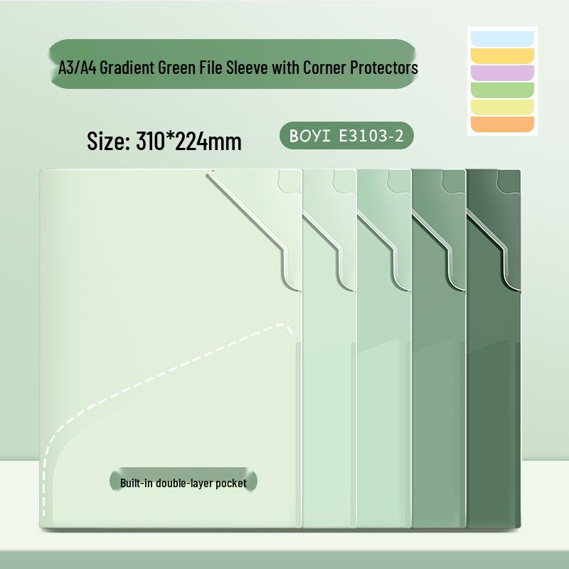 E3103 Transparent A3/A4 Folder & Loose-Leaf Paper Clip for Junior High School Students