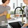 Brushed Gold Kitchen Faucet Hot And Cold Water Tap Black Hose Matte Gold Spout Sink Mixer Made Of Lead Free Copper