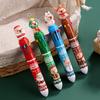 New Christmas Capybara 10 Color Ballpoint Pen Cute Cartoon Santa Claus Elk Snowmen Tree Christmas Pen School Office Stationery