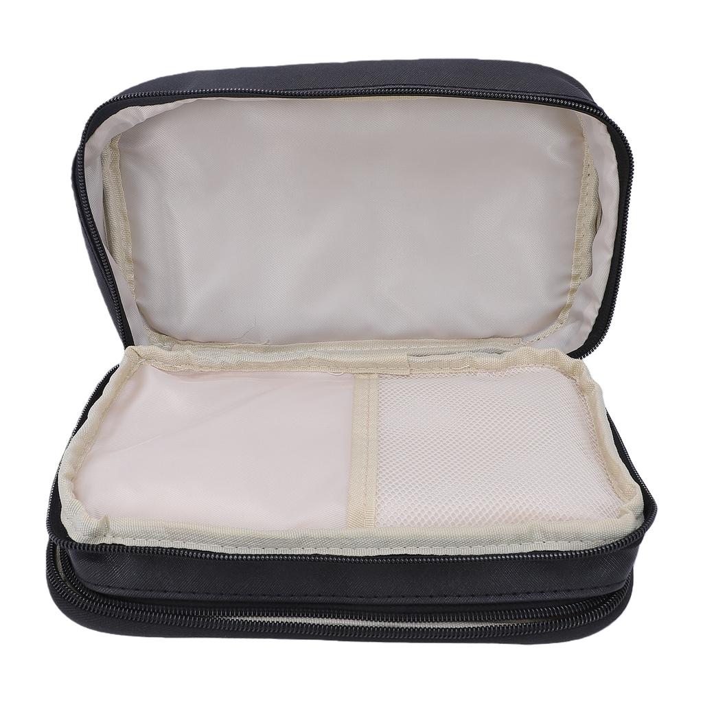 Makeup Bag with Mirror Portable Double Layer Cosmetic Storage Bag Small Travel Toiletry