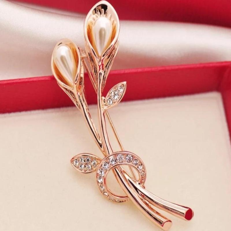 Rose Flower Brooches Rhinestone Brooch for Women Suit Pins Fashion Clothing Wedding Jewelry Accesorios Mujer Gifts