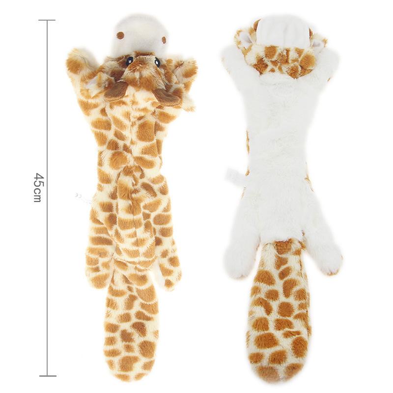 Funny Simulated Animal No Stuffing Dog Toy With Squeakers Durable Stuffingless Plush Squeaky Dog Chew Toy Crinkle Pet Squeak Toy