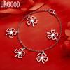 925 Sterling Silver Four-Leaf Clover Pendant Bracelet Fashion Gift Jewelry