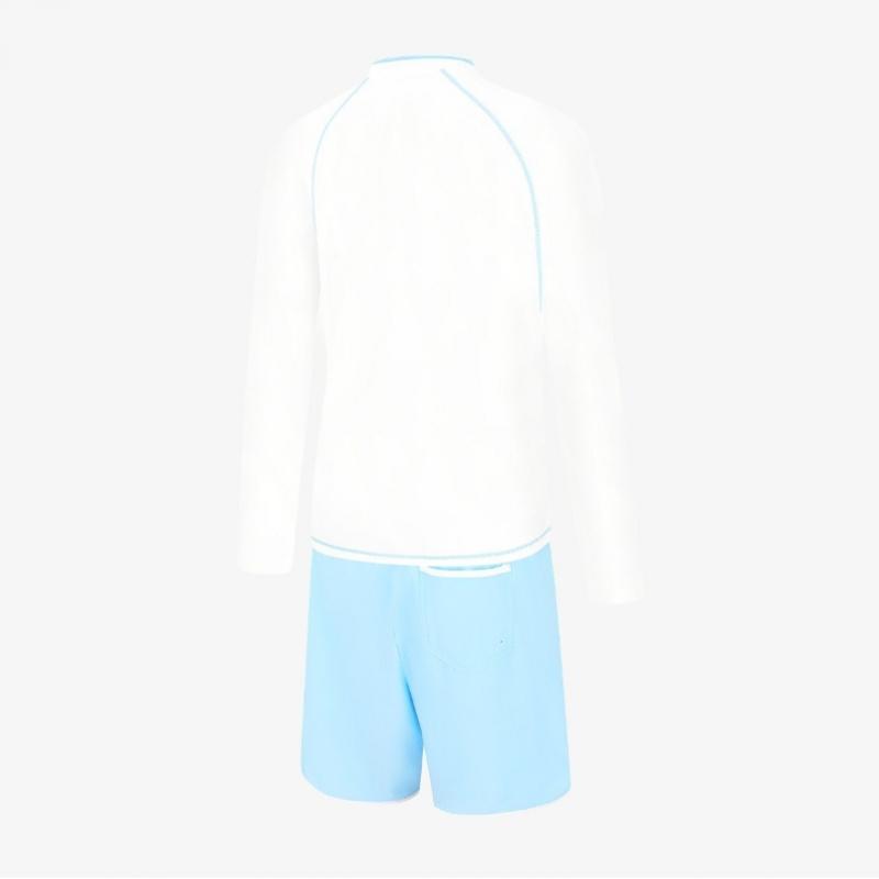 Arena Men S Wavy Regular Fit Zip Up raSh Guard Set  A6bm1pc01 Wht 