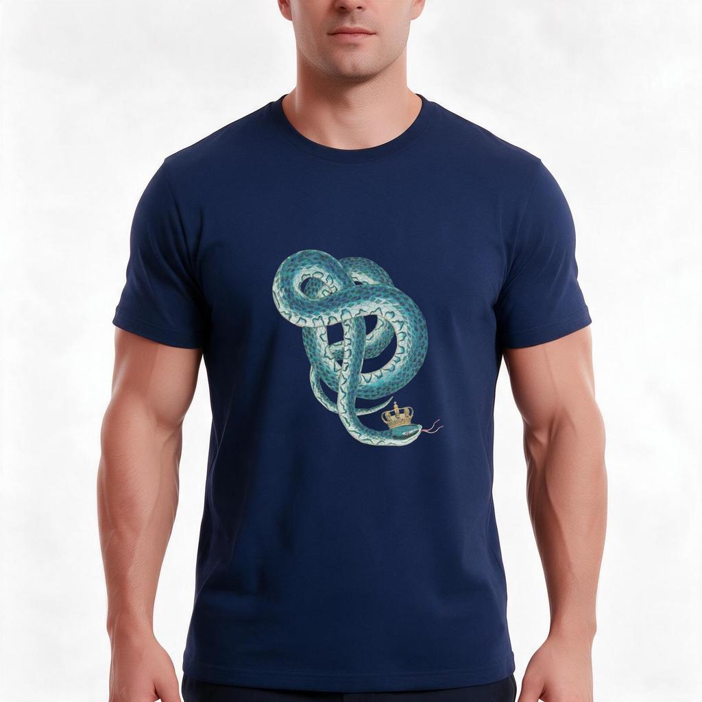 King Snake Tshirt Summer Casual Cotton Tee Oversized Streetwear Tops Vintage Graphic Print Loose Fit Short Sleeve