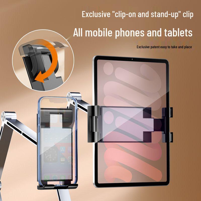 Aluminum Alloy Rotatable Tablet Stand with Mechanical Arm - Universal Desktop Support