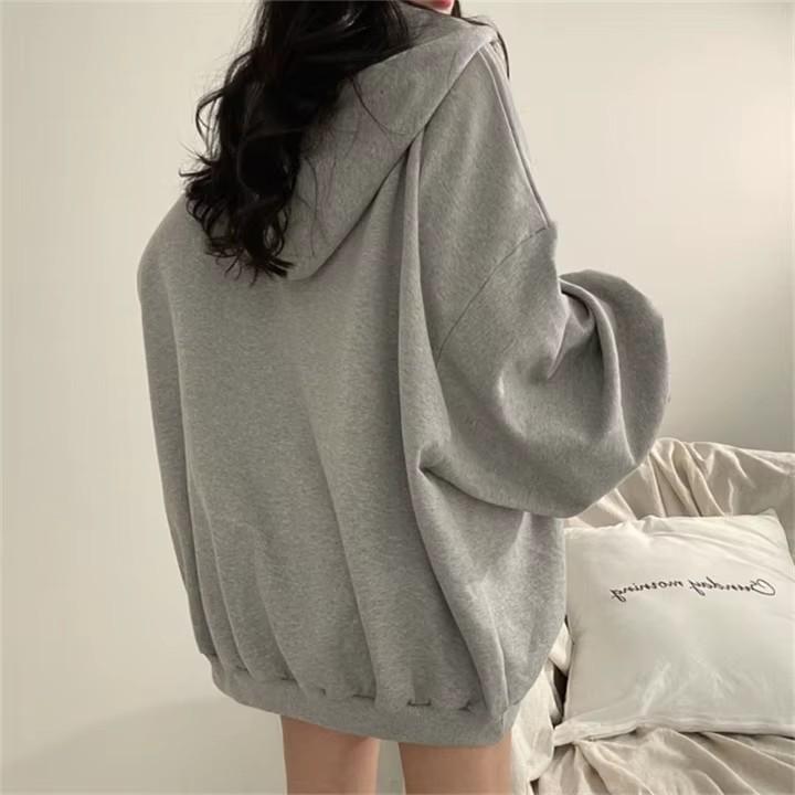 Zipper Hoodies Women Spring Autumn Fashion Casual Oversized Hooded Pullover Loose Jacket Womens