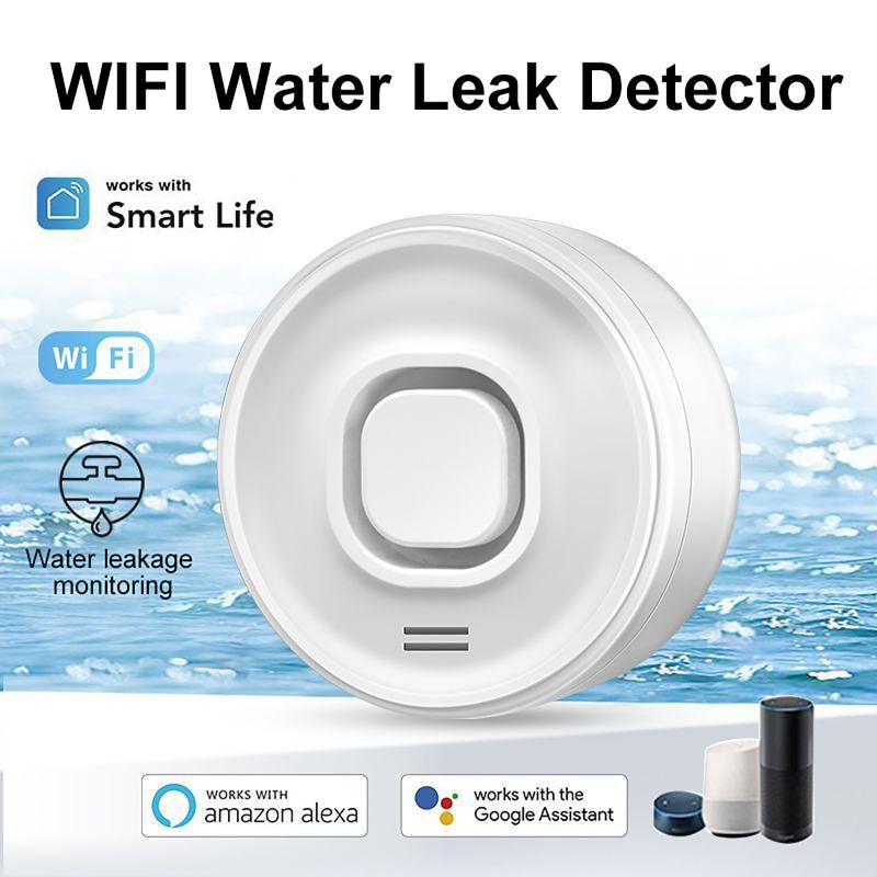 Tuya Smart WIFI Water Leak Detector 100dB High-Volume Alarm Real-Time APP Alerts Easy Setup for Home Safety With Alexa