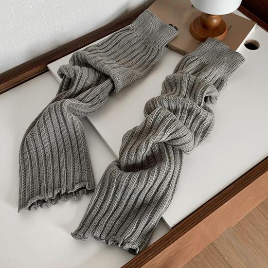 Knitted Scalloped Leg Warmers Women Cute Ribbed Scrunch Slouch Leg Warmers Retro Warm Winter Leg Sleeves for Party Dating Wear
