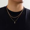 Punk Black Beads Rivet Choker Necklaces for Men Women Exaggerated Silver Color Metal Long Spike Tassel Necklaces Y2K Jewelry