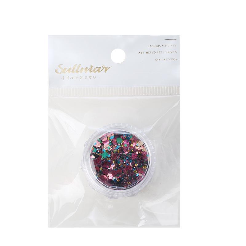 Sweet Style Nail Art: Mixed Glitter & Sequins Set - Coarse & Fine Irregular Shapes