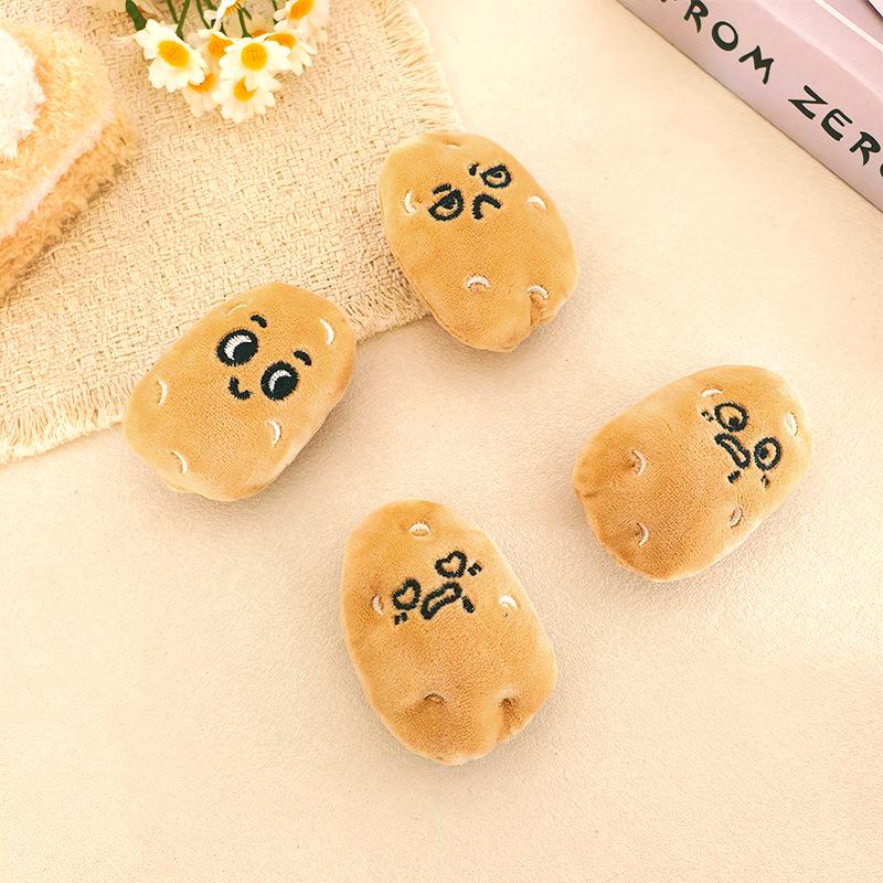 Cute Funny Potato Doll Brooch Keychain - Plush Bag Charm Pendant