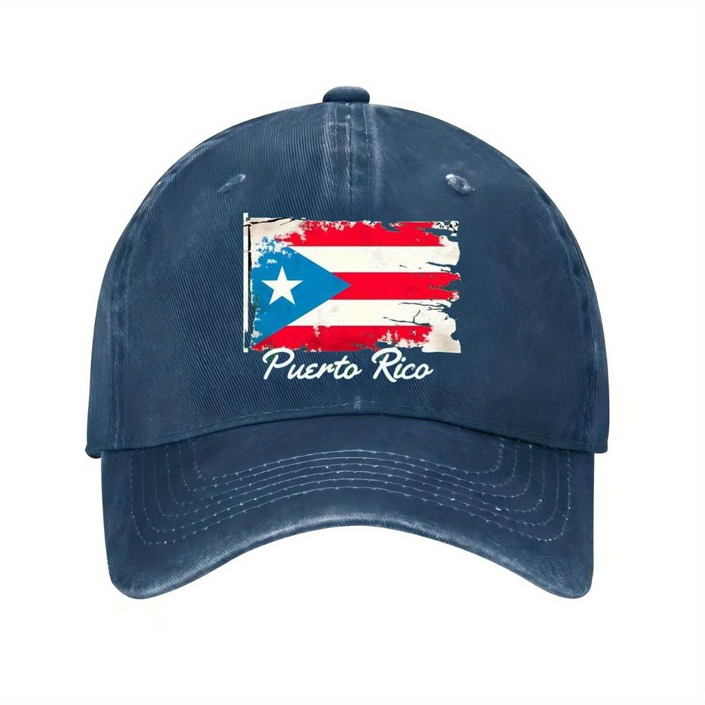 Puerto Rico Flag Distressed Baseball Cap Cotton Casual Adjustable Hat for Men Women Outdoor Sports