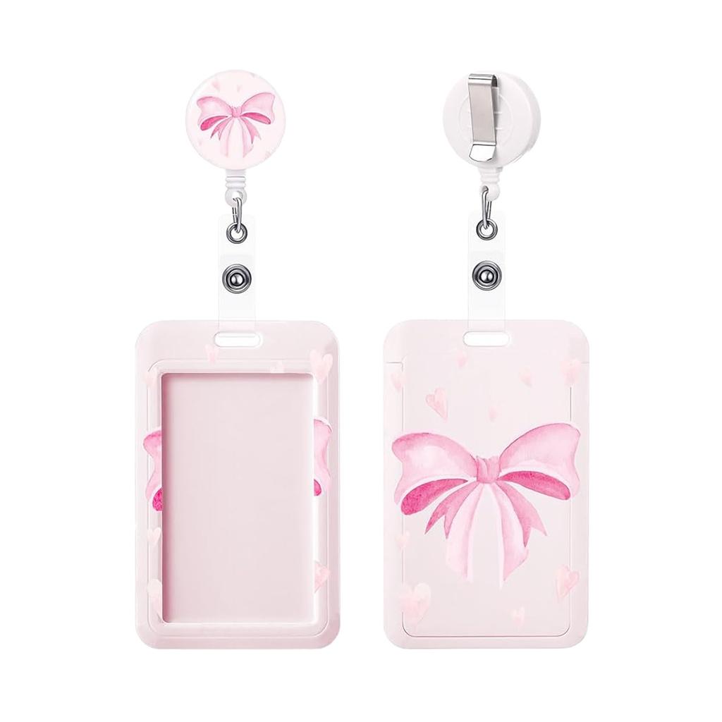 Extendable Badge Holder Pink Badge Reel Badge Holder Swivel For Teacher Doctor Workplace