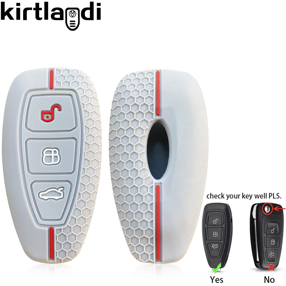 Silicone Car Key Case Shell for Ford Kuga Focus Mk3 Mk4 Mondeo Fiesta Titanium Ecosport Transit MK8 key Cover Remote Accessories