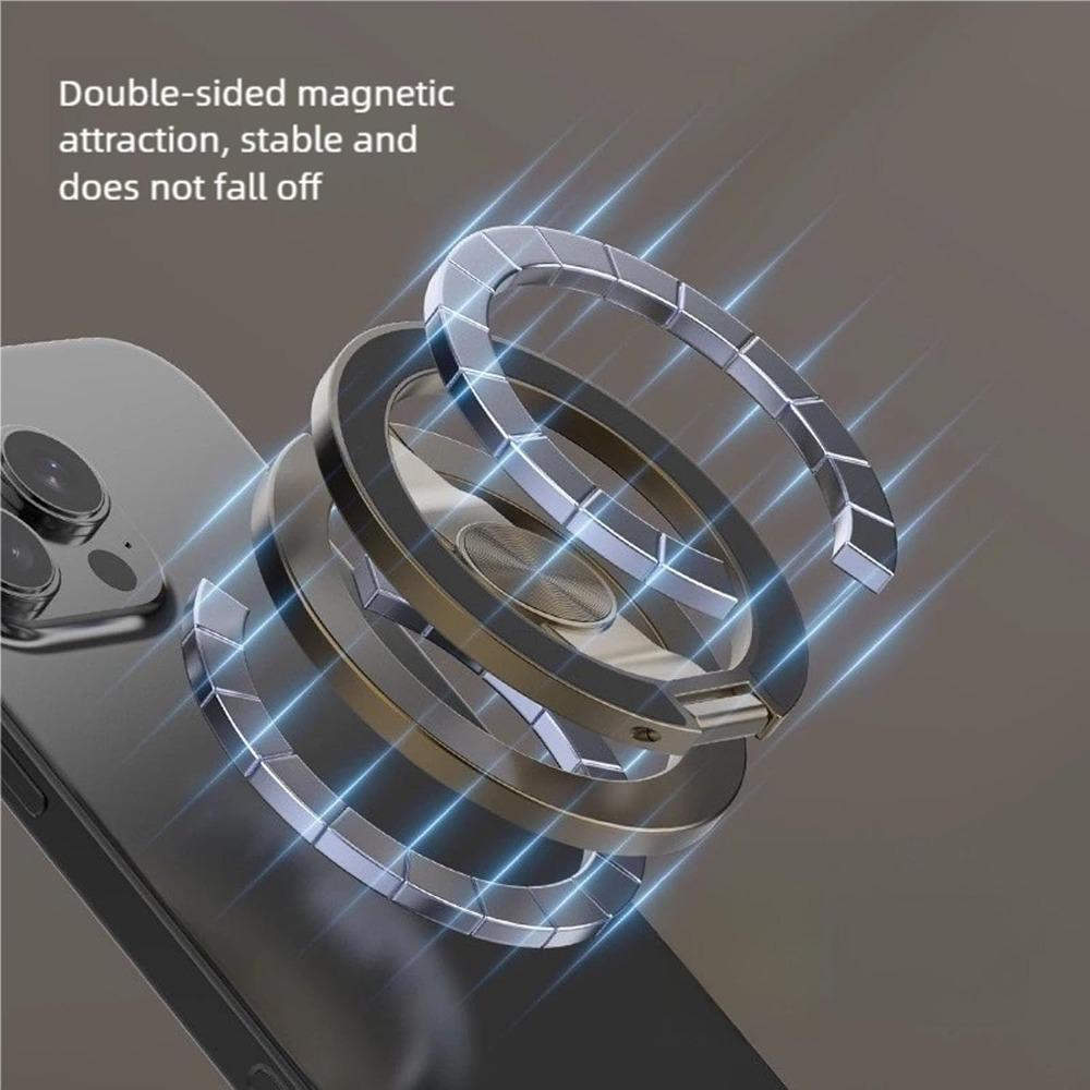 Double-sided Magnetic Rotating Gyroscope Portable Phone Holder Grip for IPhone 17 16 15 14 Pro Max for MagSafe Stand Accessories