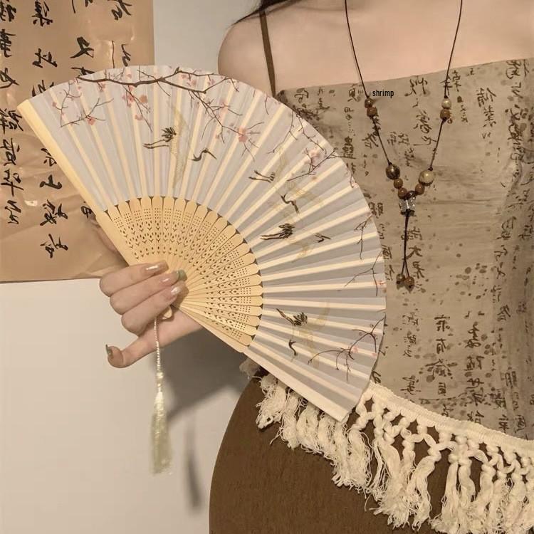 Ancient Style Bamboo Folding Fan: Classical Chinese Dancing and Photography Prop