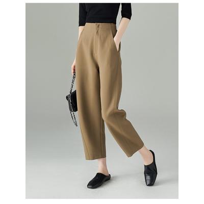 Unifarbene Bananenhosen Herbst Neue Lässige Vielseitige Lockere Sichelhosen Hohe Taille Neun-Punkt Haremshosen Damen