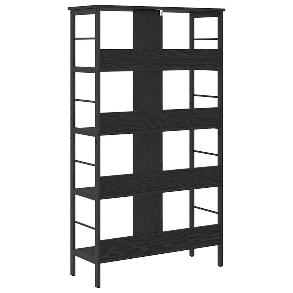 Bookshelf Black Oak Look 82 X 32 X 144.5 Cm