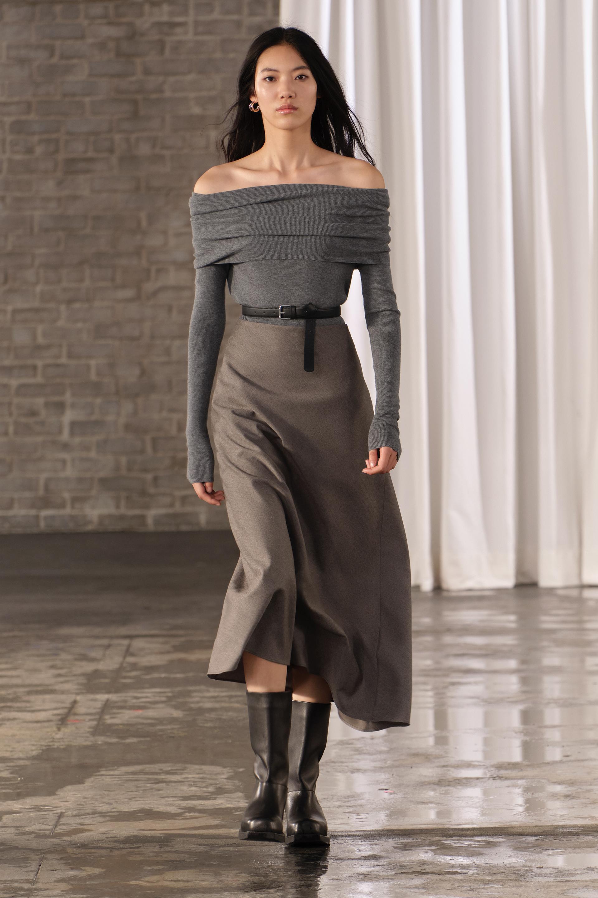 

ZW COLLECTION ДВУХЦВЕТНАЯ ШЕРСТЯНАЯ ЮБКА