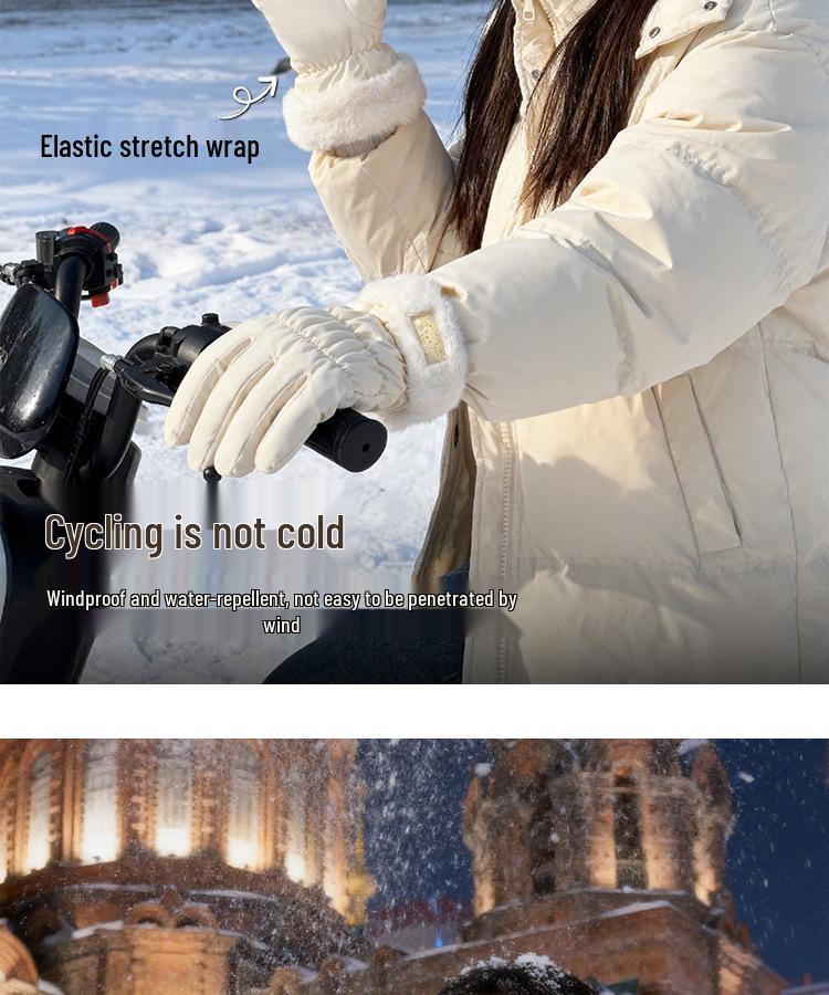 Women's Warm Winter Gloves 2025 - Thickened, Velvet-Lined, Windproof, Waterproof, Touchscreen-Compatible.