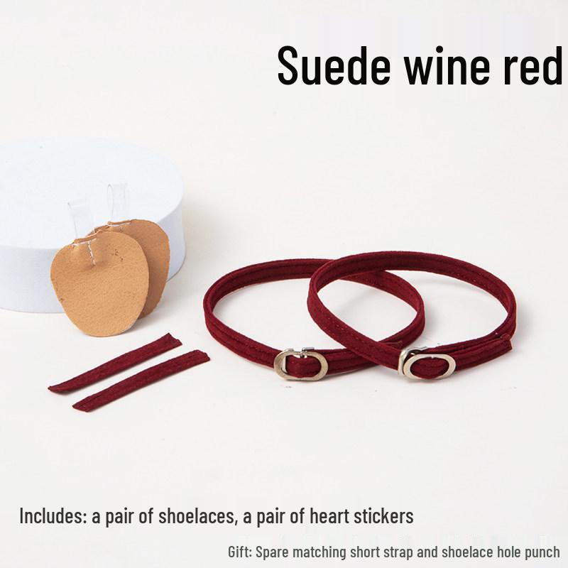 Non-Slip High Heel Strap with Suede Matte Finish - Secure Tie-Up Buckle Design