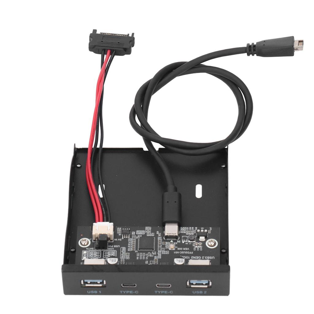 USB 3.2 Gen2 Frontpanel-Hub 10 Gbit/s 4 Anschlüsse Diskettenlaufwerksschacht 3,5-Zoll-Hub 19-Pin auf Typ C Frontpanel