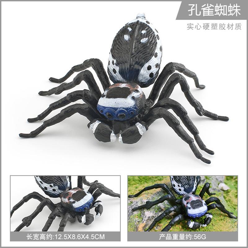 Export Simulation Insect Animal Model Red And Blue Peacock Spider Striped Fly Spider Static Cognitive Ornament Toy