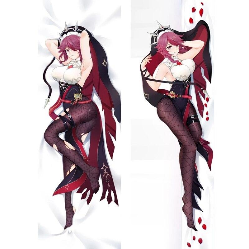 

60x180 см Game Genshin Impact Rosaria Dakimakura Длинная наволочка для всего тела, декоративная подушка для подушки, чехол для подушки «сделай сам», декоративная персиковая кожа