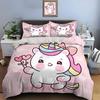 Cute Cartoon Unicorn Print Bedding Set 1 Duvet Cover 1/2 Pillowcases Adult and Kids Bedding Set Luxury Holiday Gifts